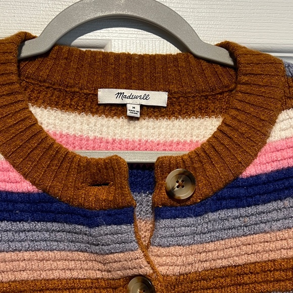 Madewell Brown and Blue Striped Cardigan - Picture 3 of 5